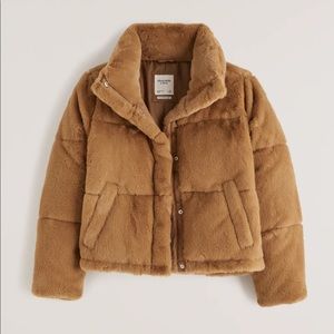 AF Faux Fur Mini Puffer NWOT XS